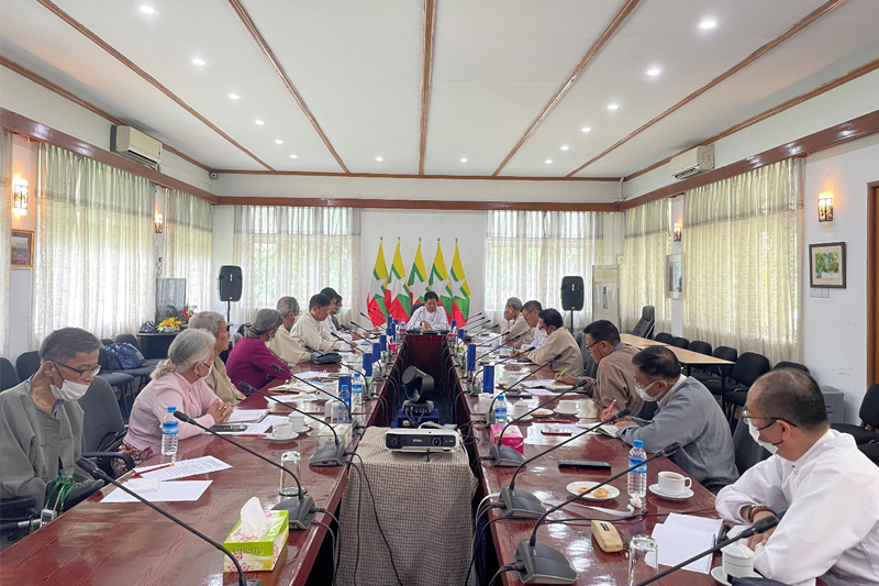 H.E. U Than Swe, Union Minister of the Ministry of Foreign Affairs meeting with MISIS Senior Advisory Board Members and Executive Board Members (23-5-2023, MISIS Office, Yangon)