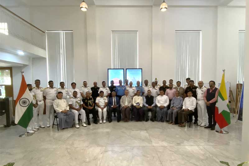 Meeting between the Members of Myanmar Institute of Strategic and International Studies and India Naval War College (NWC) Delegation led by Commodore Prashant Chandrasekharan (3.12.2024, India Center, Yangon)